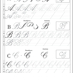 Copperplate Calligraphy Practice Sheet Set Product Page 17