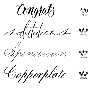 4 Scripts of Pointed Pen Calligraphy