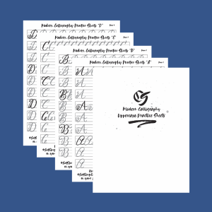 Modern Pointed Pen calligraphy Uppercase Practice Sheet set Product