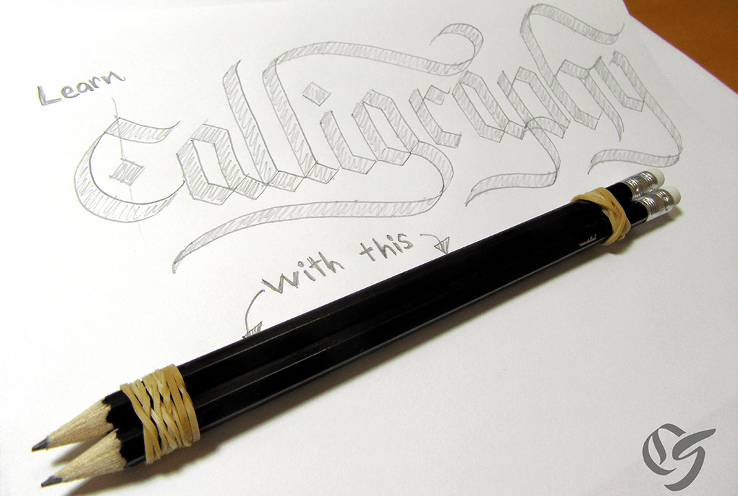 Calligraphy-with-a-pencil