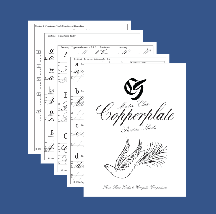 Copperplate Calligraphy Practice Sheet Set Product