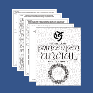 Pointed Pen Uncial Calligraphy Practice Sheets Product Image
